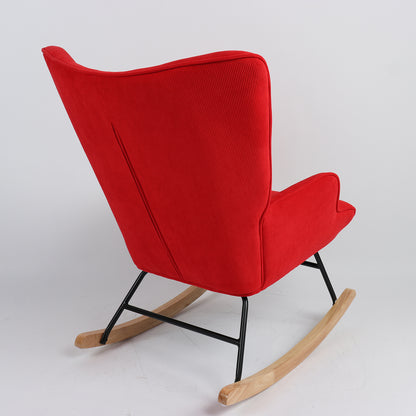 Πολυθρόνα Κουνιστή ArteLibre CANDY CANE Κόκκινο Ύφασμα/Μέταλλο/Ξύλο 91x67x86cm - Hippiehome.gr