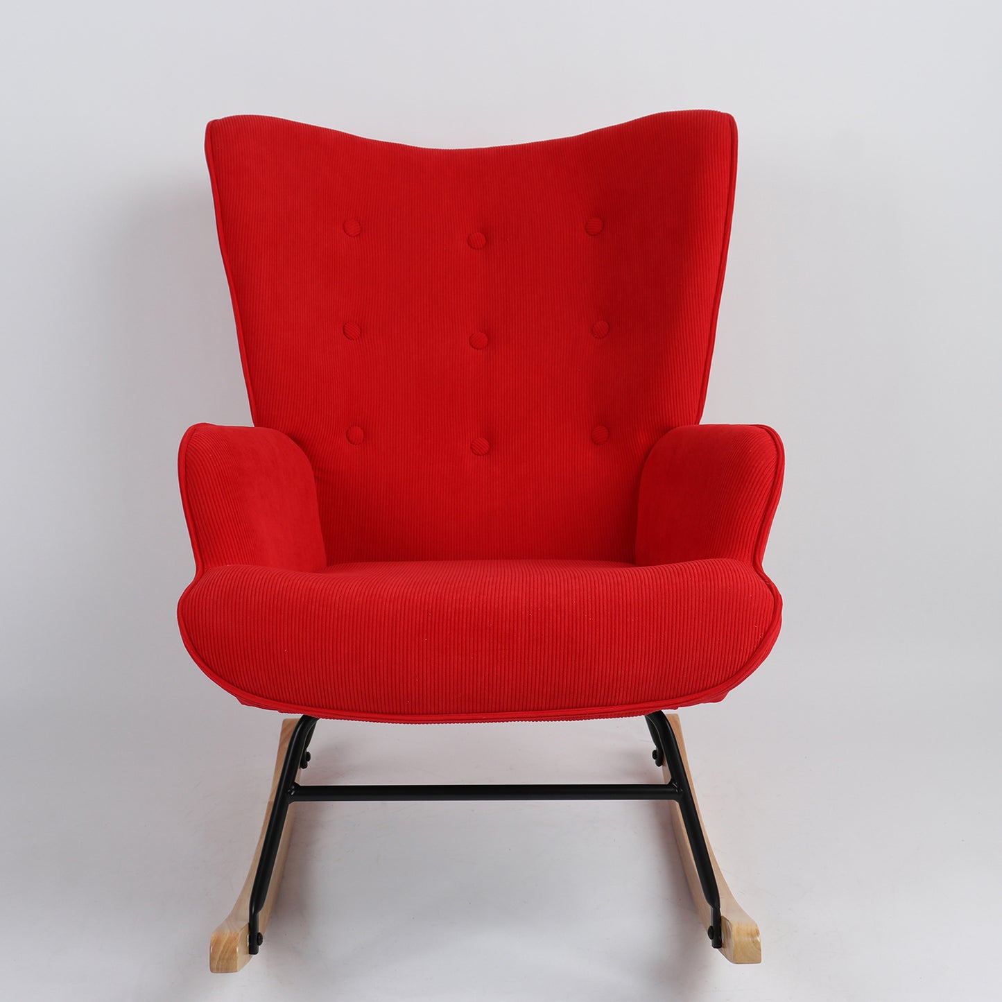 Πολυθρόνα Κουνιστή ArteLibre CANDY CANE Κόκκινο Ύφασμα/Μέταλλο/Ξύλο 91x67x86cm - Hippiehome.gr