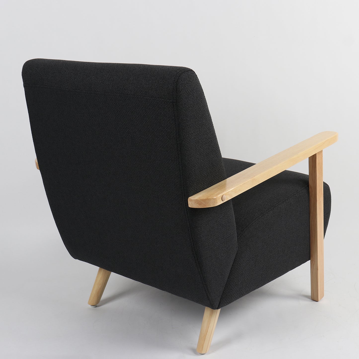 Πολυθρόνα ArteLibre GREVILLEA Μαύρο/Φυσικό Ύφασμα/Ξύλο 82x70.5x85cm - Hippiehome.gr