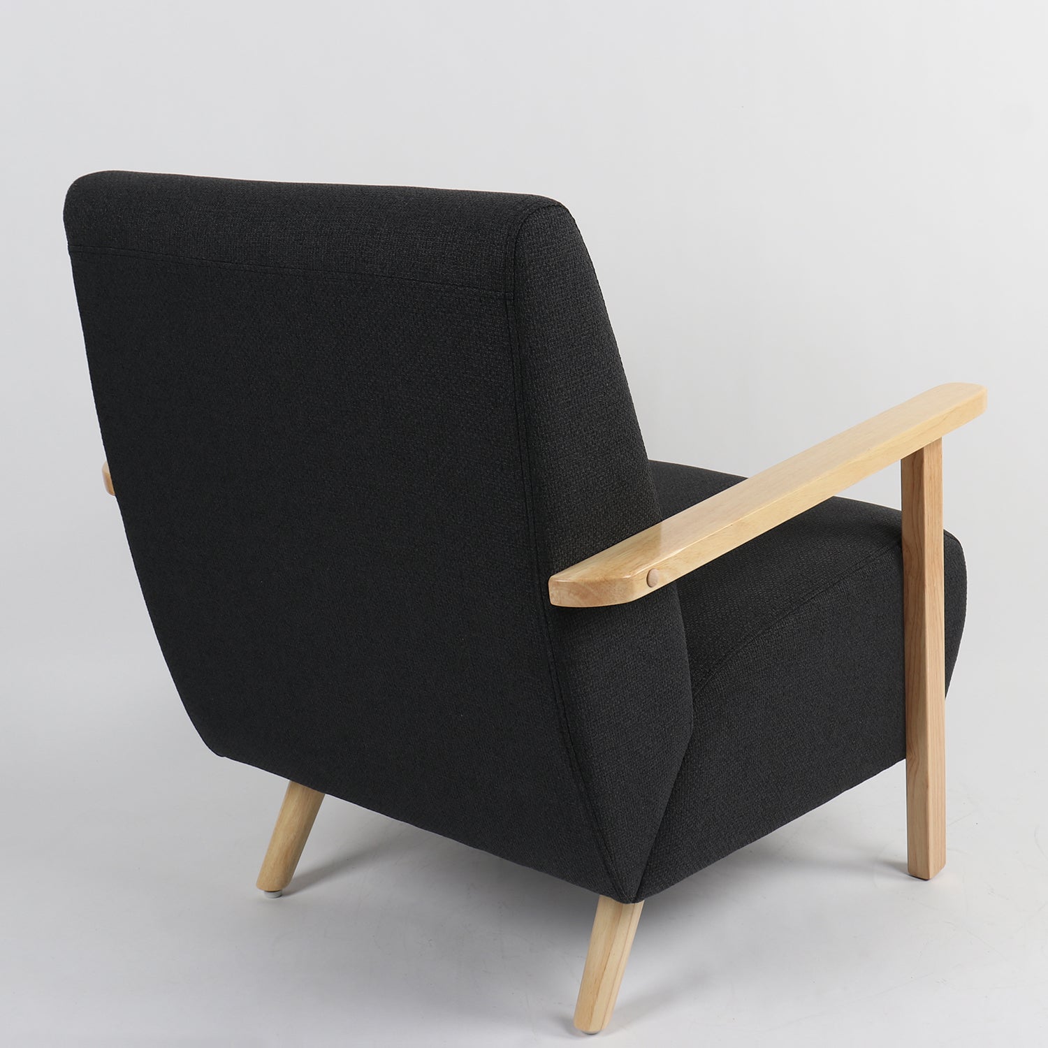 Πολυθρόνα ArteLibre GREVILLEA Μαύρο/Φυσικό Ύφασμα/Ξύλο 82x70.5x85cm - Hippiehome.gr