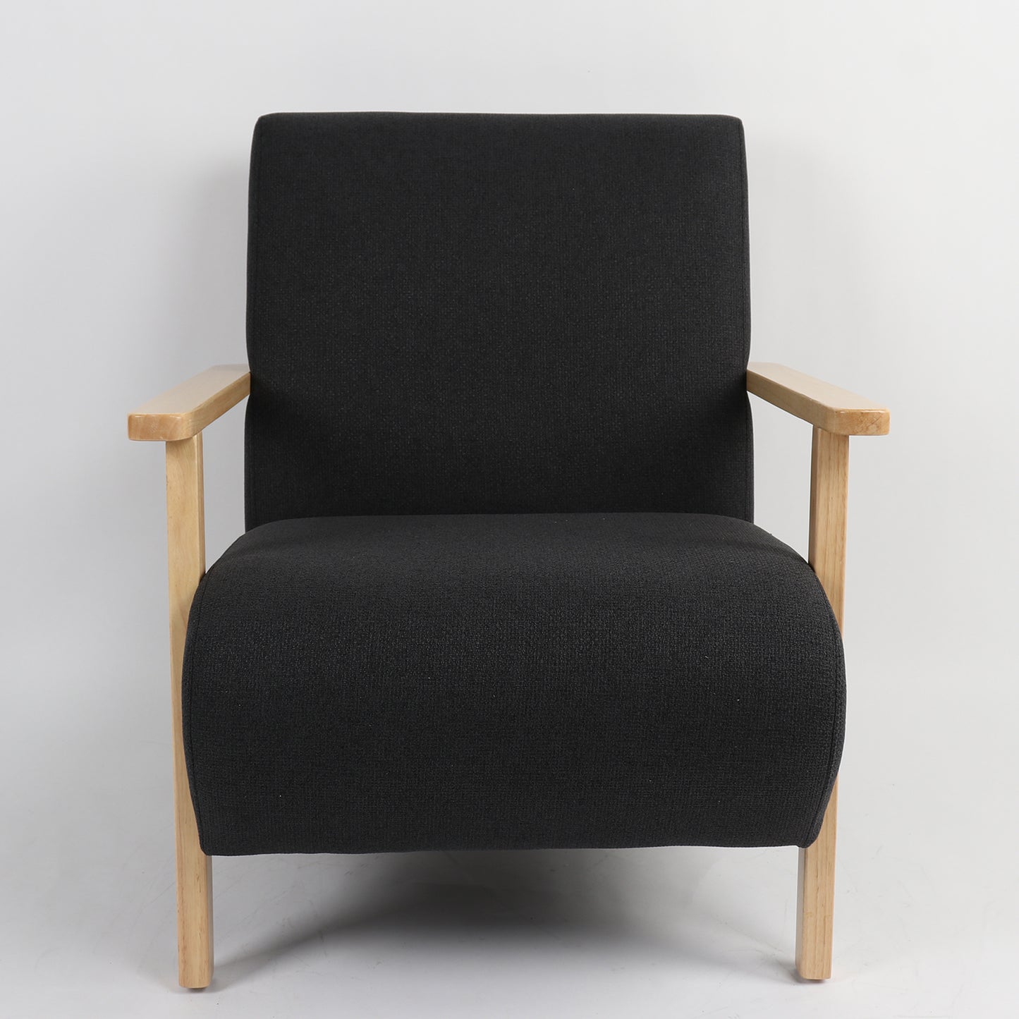 Πολυθρόνα ArteLibre GREVILLEA Μαύρο/Φυσικό Ύφασμα/Ξύλο 82x70.5x85cm - Hippiehome.gr