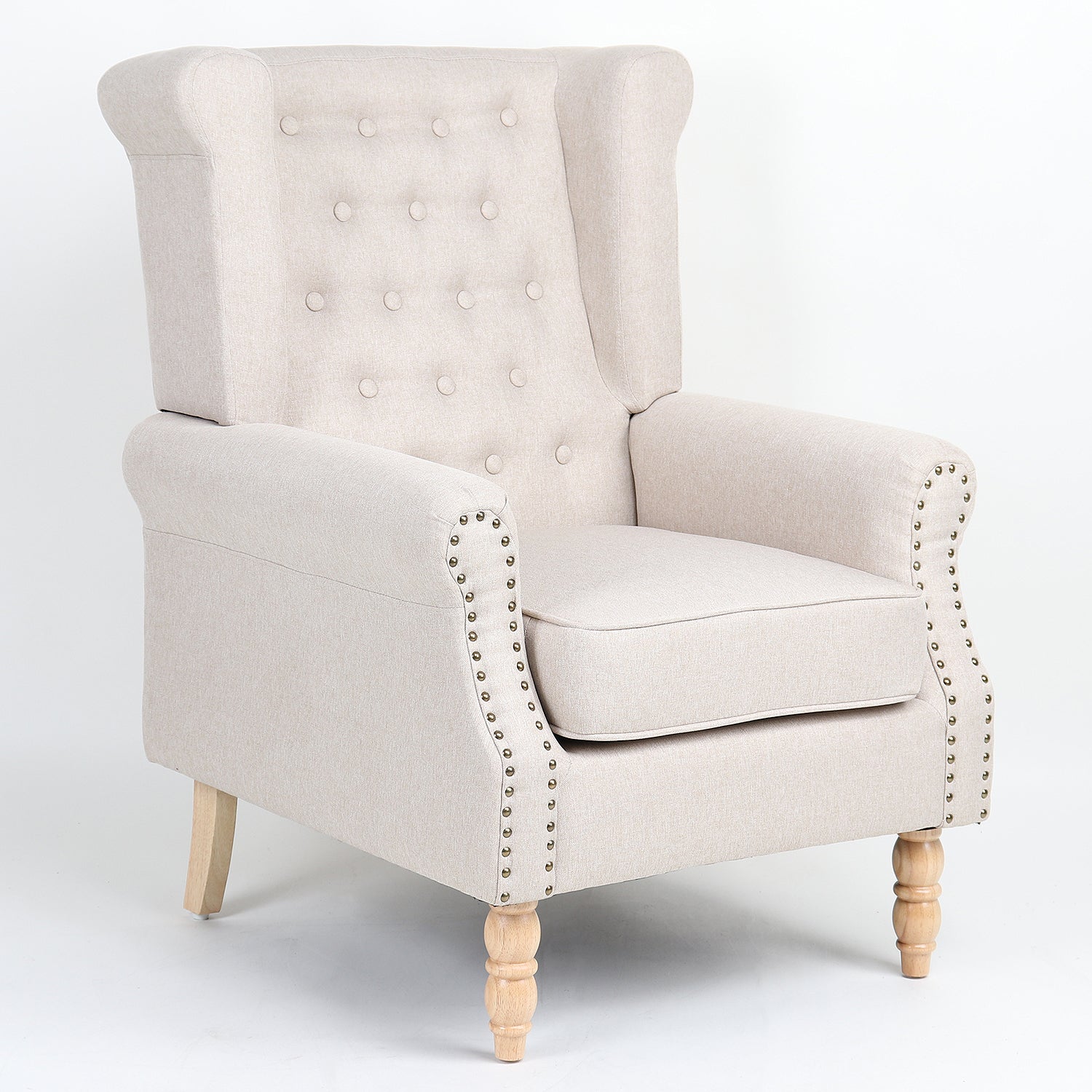 Πολυθρόνα ArteLibre OTTAVIA Μπεζ Ύφασμα 77x80x106cm - Hippiehome.gr