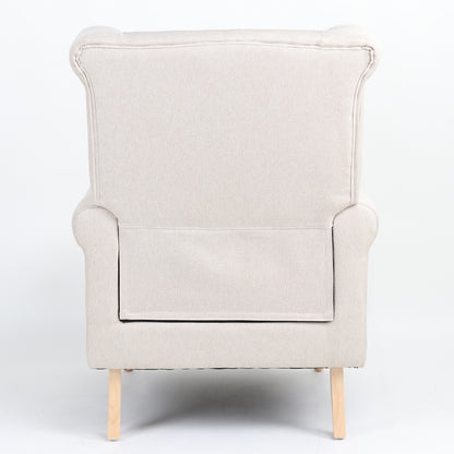 Πολυθρόνα ArteLibre OTTAVIA Μπεζ Ύφασμα 77x80x106cm - Hippiehome.gr