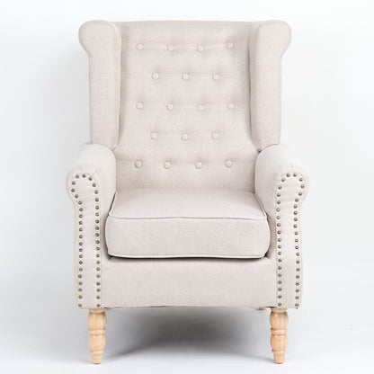 Πολυθρόνα ArteLibre OTTAVIA Μπεζ Ύφασμα 77x80x106cm - Hippiehome.gr