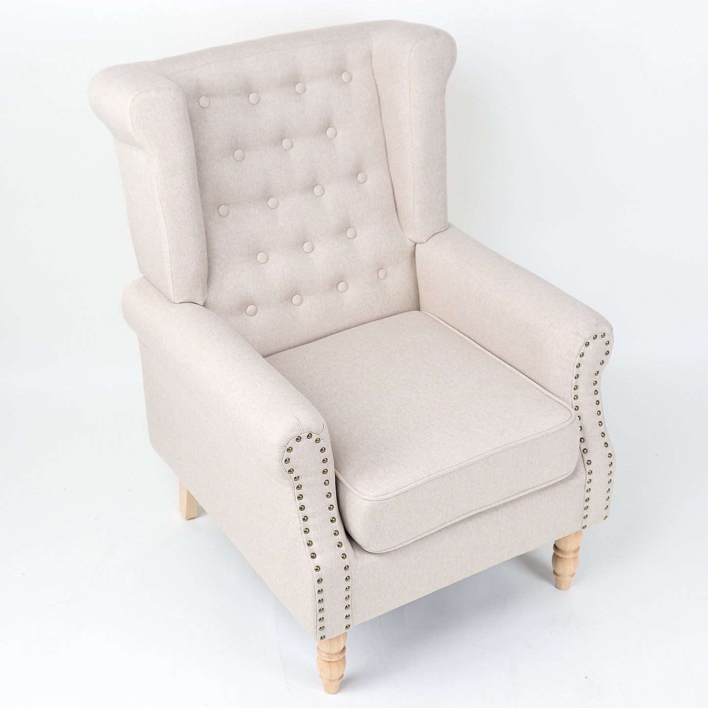 Πολυθρόνα ArteLibre OTTAVIA Μπεζ Ύφασμα 77x80x106cm - Hippiehome.gr