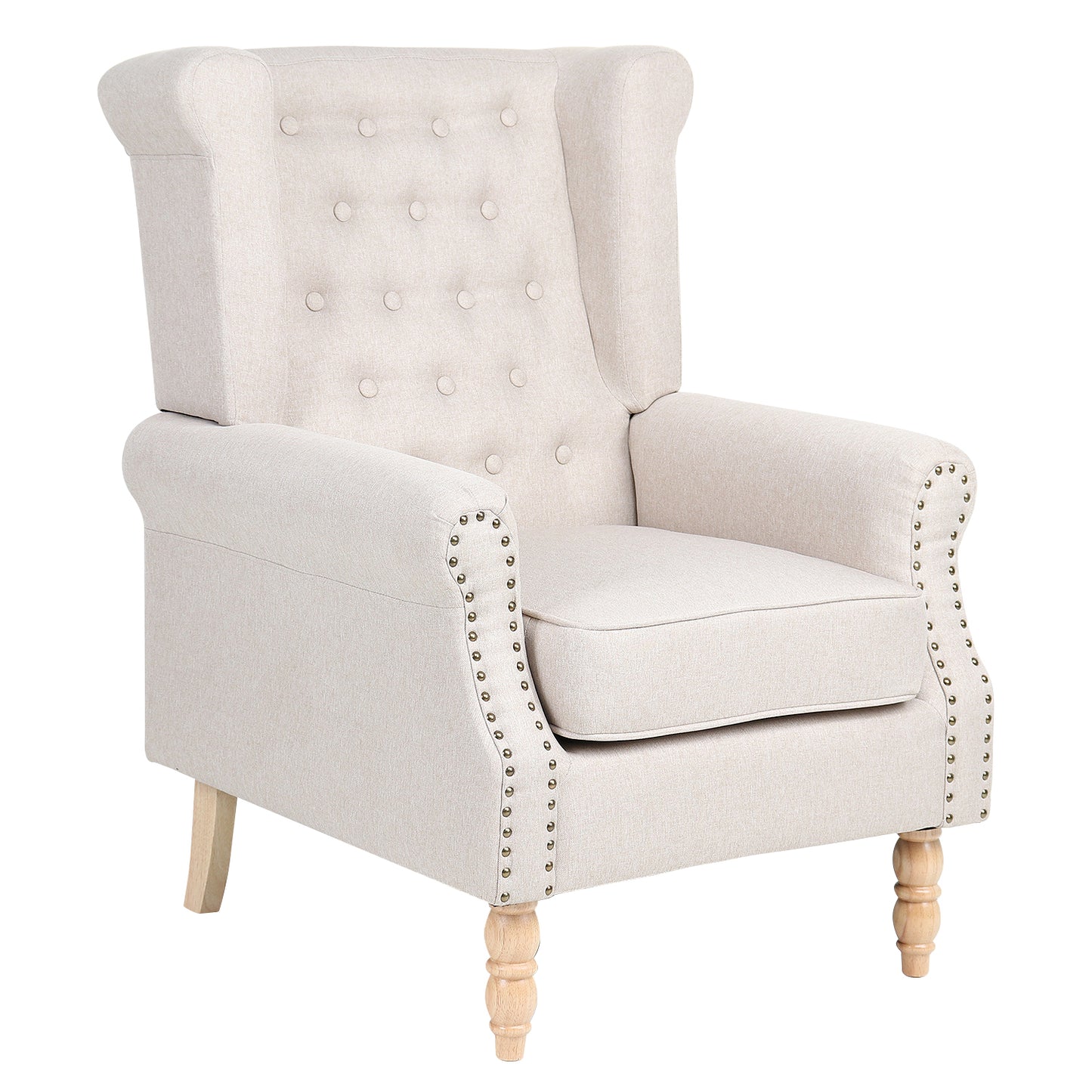 Πολυθρόνα ArteLibre OTTAVIA Μπεζ Ύφασμα 77x80x106cm - Hippiehome.gr