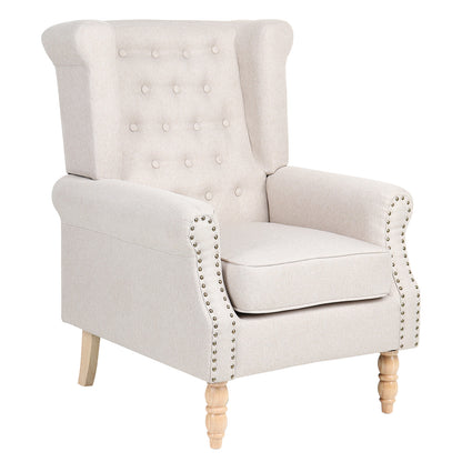 Πολυθρόνα ArteLibre OTTAVIA Μπεζ Ύφασμα 77x80x106cm - Hippiehome.gr