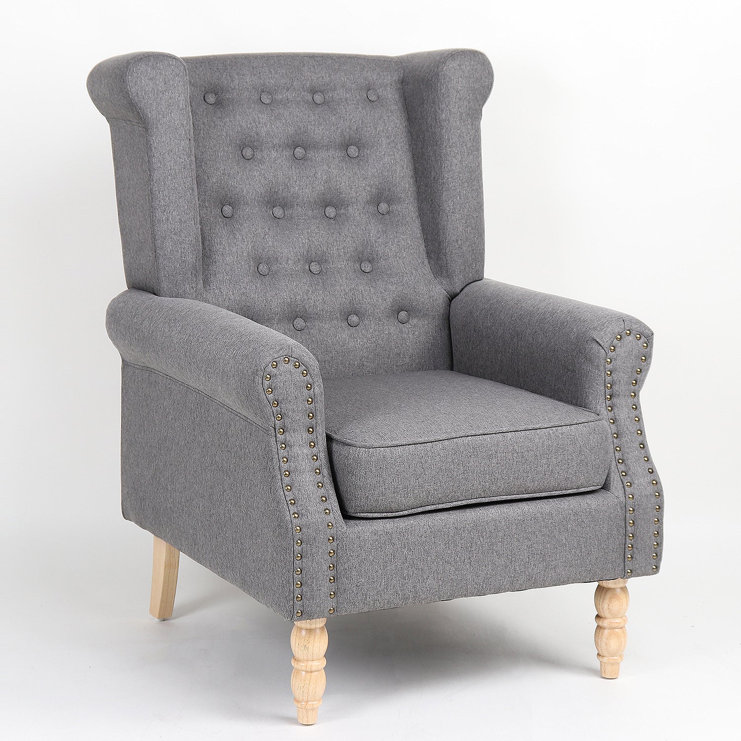 Πολυθρόνα ArteLibre OTTAVIA Σκούρο Γκρι Ύφασμα 77x80x106cm - Hippiehome.gr