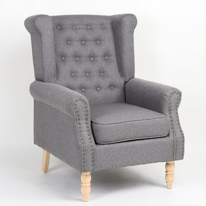 Πολυθρόνα ArteLibre OTTAVIA Σκούρο Γκρι Ύφασμα 77x80x106cm - Hippiehome.gr