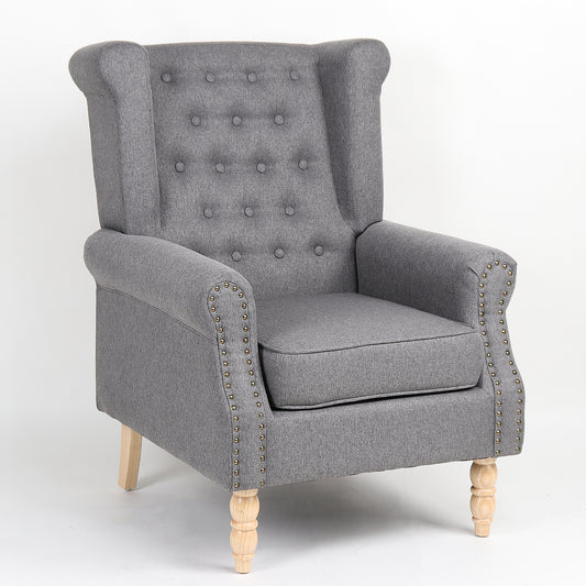 Πολυθρόνα ArteLibre OTTAVIA Σκούρο Γκρι Ύφασμα 77x80x106cm - Hippiehome.gr