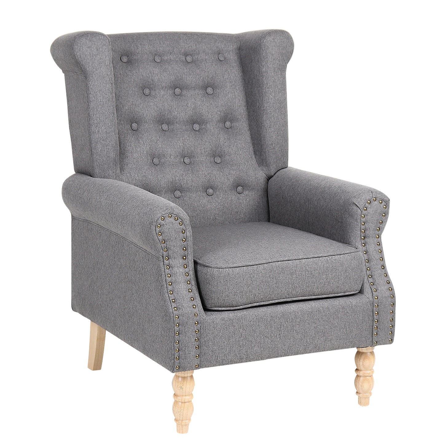 Πολυθρόνα ArteLibre OTTAVIA Σκούρο Γκρι Ύφασμα 77x80x106cm - Hippiehome.gr