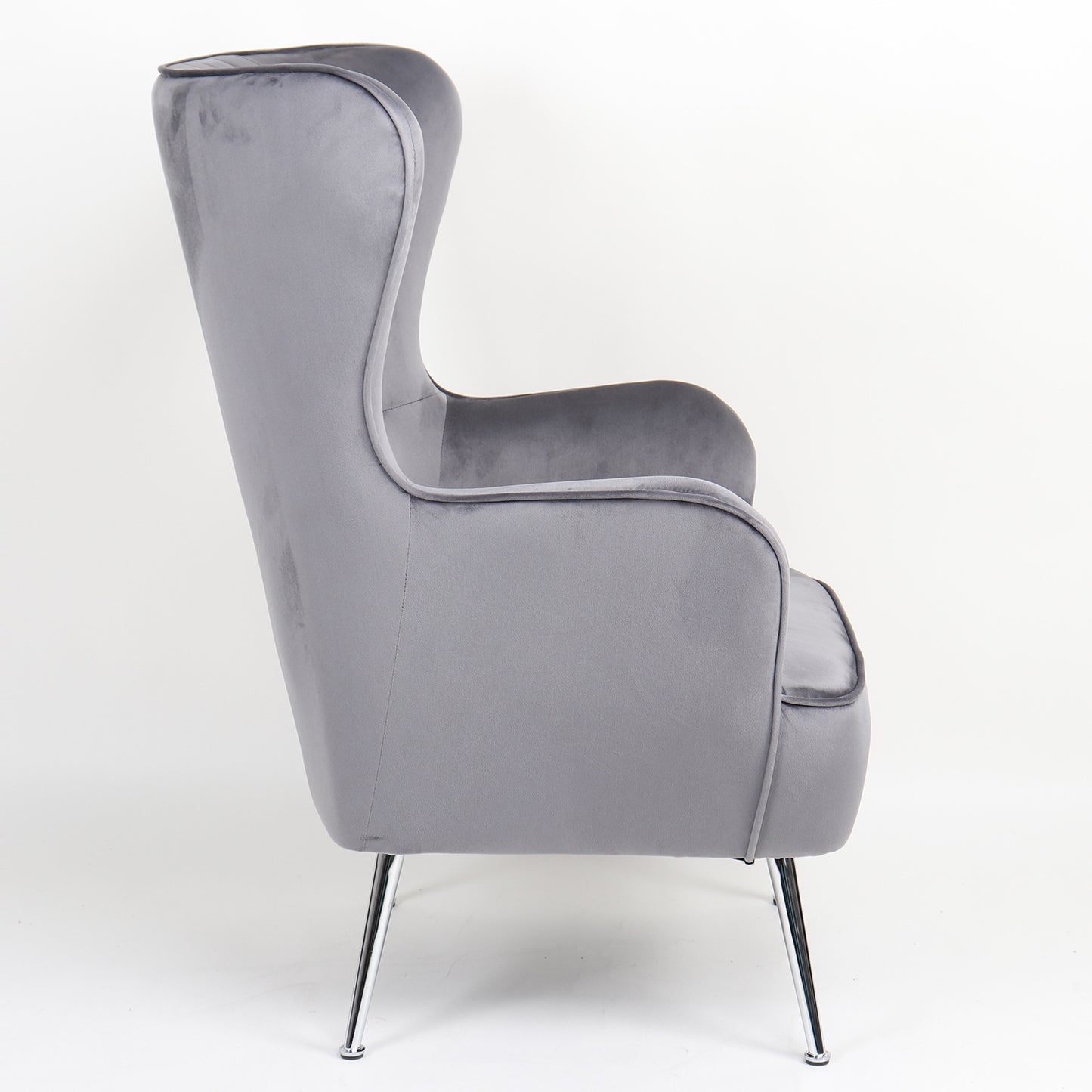 Πολυθρόνα ArteLibre VITTORIA Γκρι Βελούδο 76x79x101cm - Hippiehome.gr