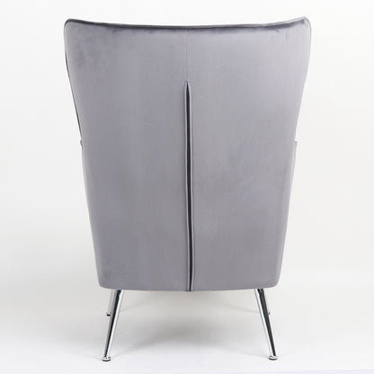 Πολυθρόνα ArteLibre VITTORIA Γκρι Βελούδο 76x79x101cm - Hippiehome.gr