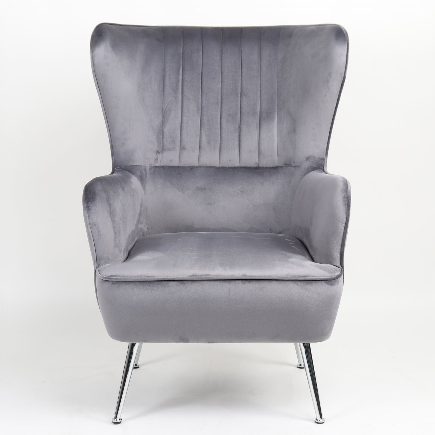 Πολυθρόνα ArteLibre VITTORIA Γκρι Βελούδο 76x79x101cm - Hippiehome.gr