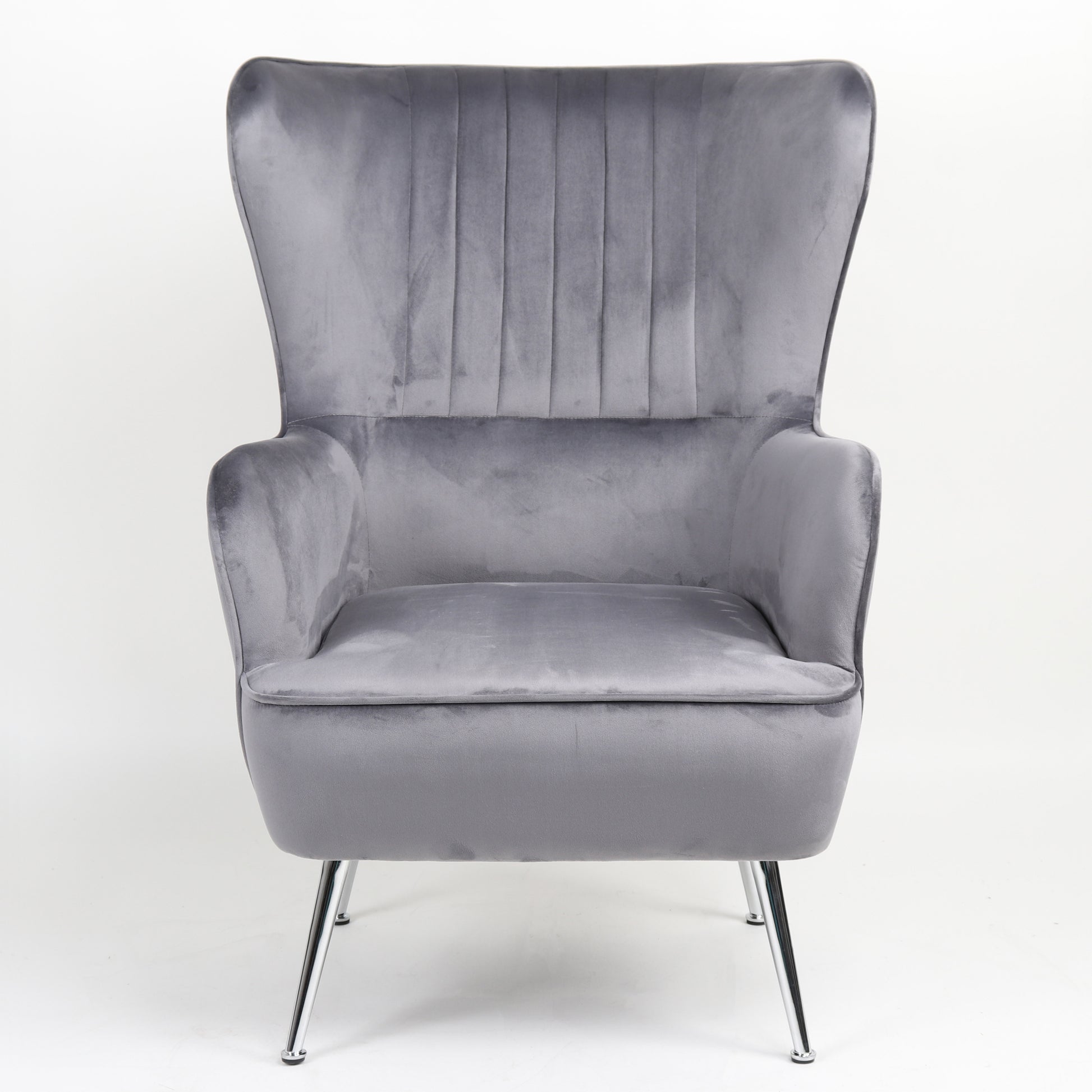 Πολυθρόνα ArteLibre VITTORIA Γκρι Βελούδο 76x79x101cm - Hippiehome.gr