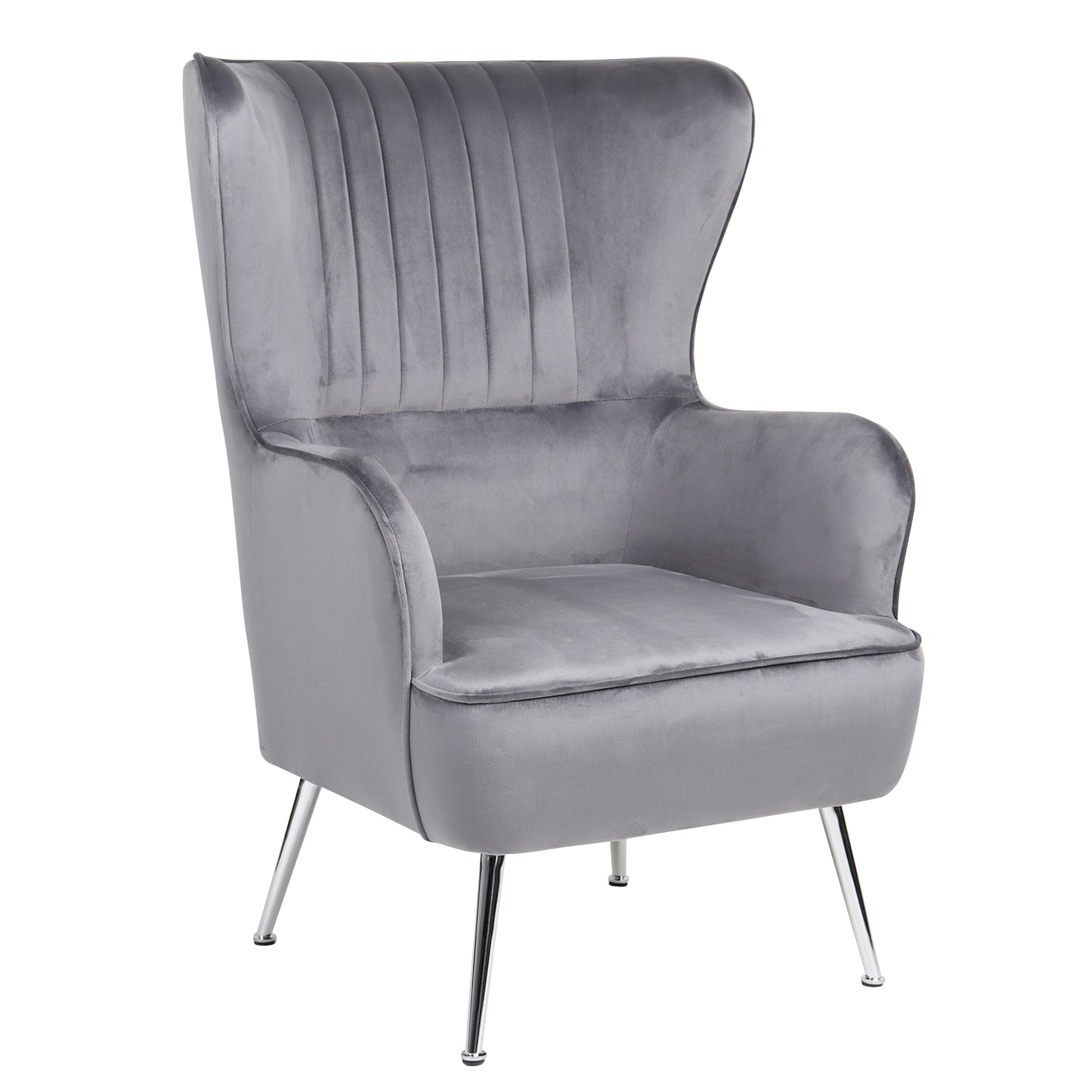 Πολυθρόνα ArteLibre VITTORIA Γκρι Βελούδο 76x79x101cm - Hippiehome.gr