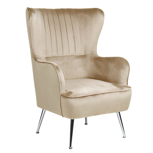 Πολυθρόνα ArteLibre VITTORIA Καφέ Βελούδο 76x79x101cm - Hippiehome.gr