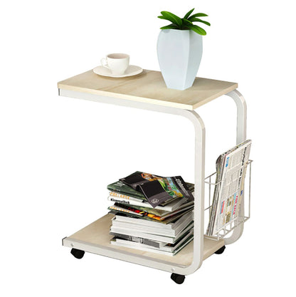 Γραφείο Λάπτοπ Βοηθητικό ArteLibre SOMATERIA Φυσικό/Λευκό MDF/Μέταλλο 51x30x56cm - Hippiehome.gr