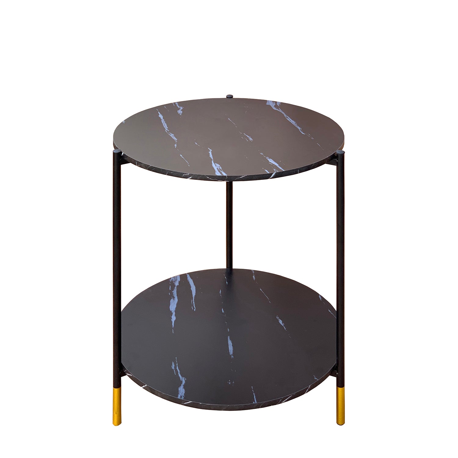 Τραπεζάκι Βοηθητικό ArteLibre RAVI Όψη Μαρμάρου Μέταλλο 48x48x60cm - Hippiehome.gr