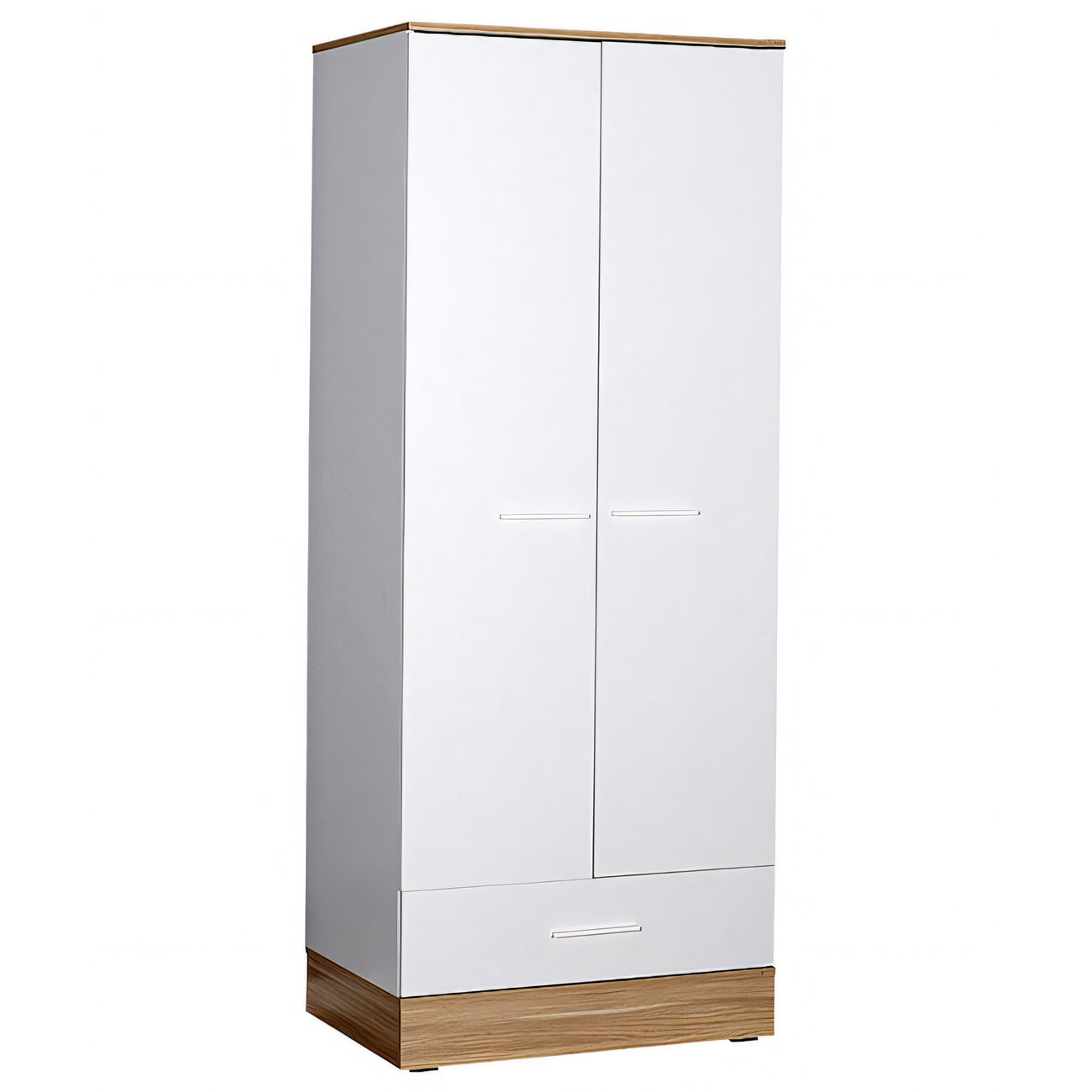 Ντουλάπα ArteLibre VESLEMOY Λευκό/Φυσικό Μοριοσανίδα 80x50x195cm - Hippiehome.gr