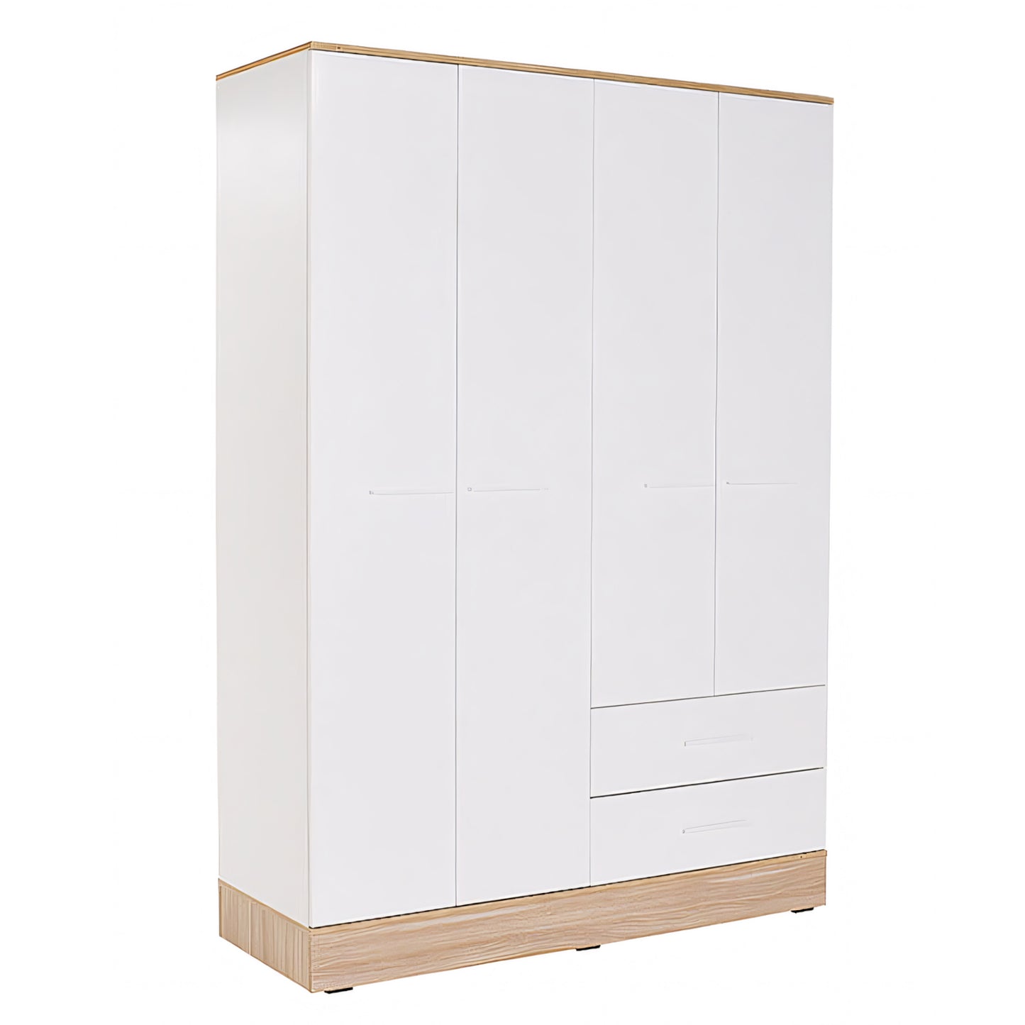 Ντουλάπα ArteLibre SASSA Λευκό/Φυσικό Μοριοσανίδα 120x50x195cm - Hippiehome.gr
