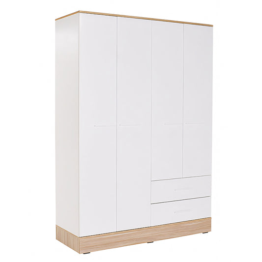 Ντουλάπα ArteLibre SASSA Λευκό/Φυσικό Μοριοσανίδα 120x50x195cm - Hippiehome.gr