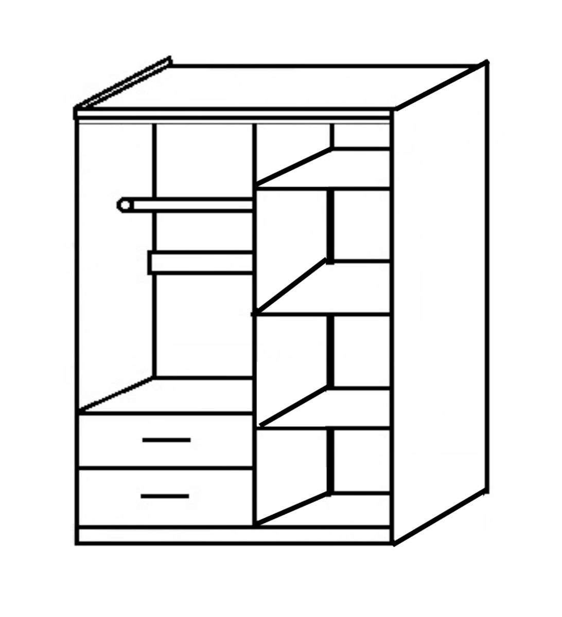 Ντουλάπα ArteLibre FRITILLARIA Μαύρο Μοριοσανίδα 89x42x181cm - Hippiehome.gr