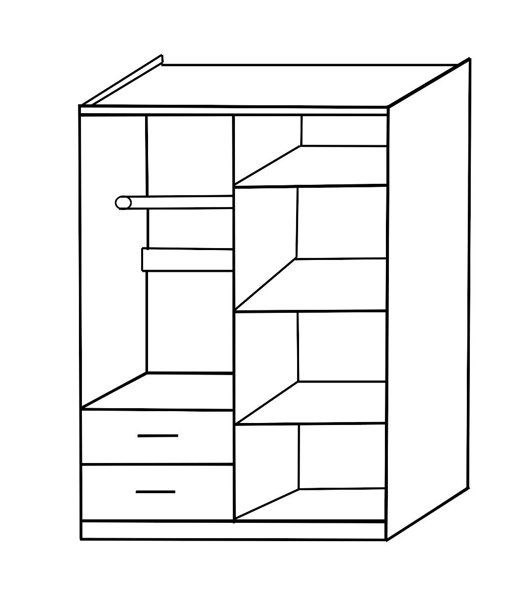 Ντουλάπα ArteLibre HOYA WAX Μαύρο Μοριοσανίδα 119x42x181cm - Hippiehome.gr