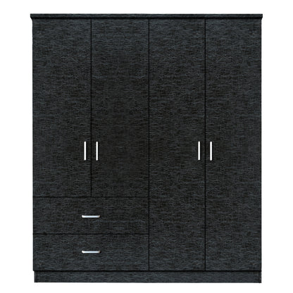 Ντουλάπα ArteLibre HOYA WAX Μαύρο Μοριοσανίδα 119x42x181cm - Hippiehome.gr