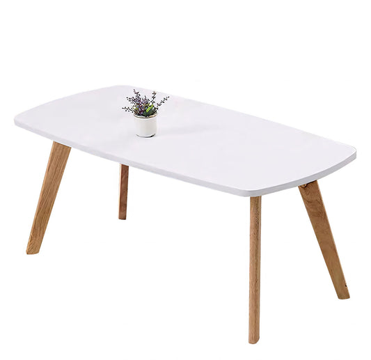 Τραπεζάκι Σαλονιού ArteLibre IORI Λευκό/Φυσικό MDF/Ξύλο 100x48x45cm - Hippiehome.gr