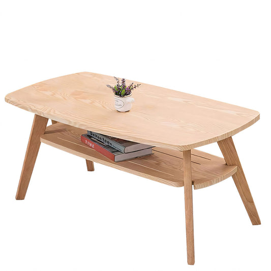 Τραπεζάκι Σαλονιού ArteLibre KHOBI Φυσικό MDF/Ξύλο 100x48x45cm - Hippiehome.gr
