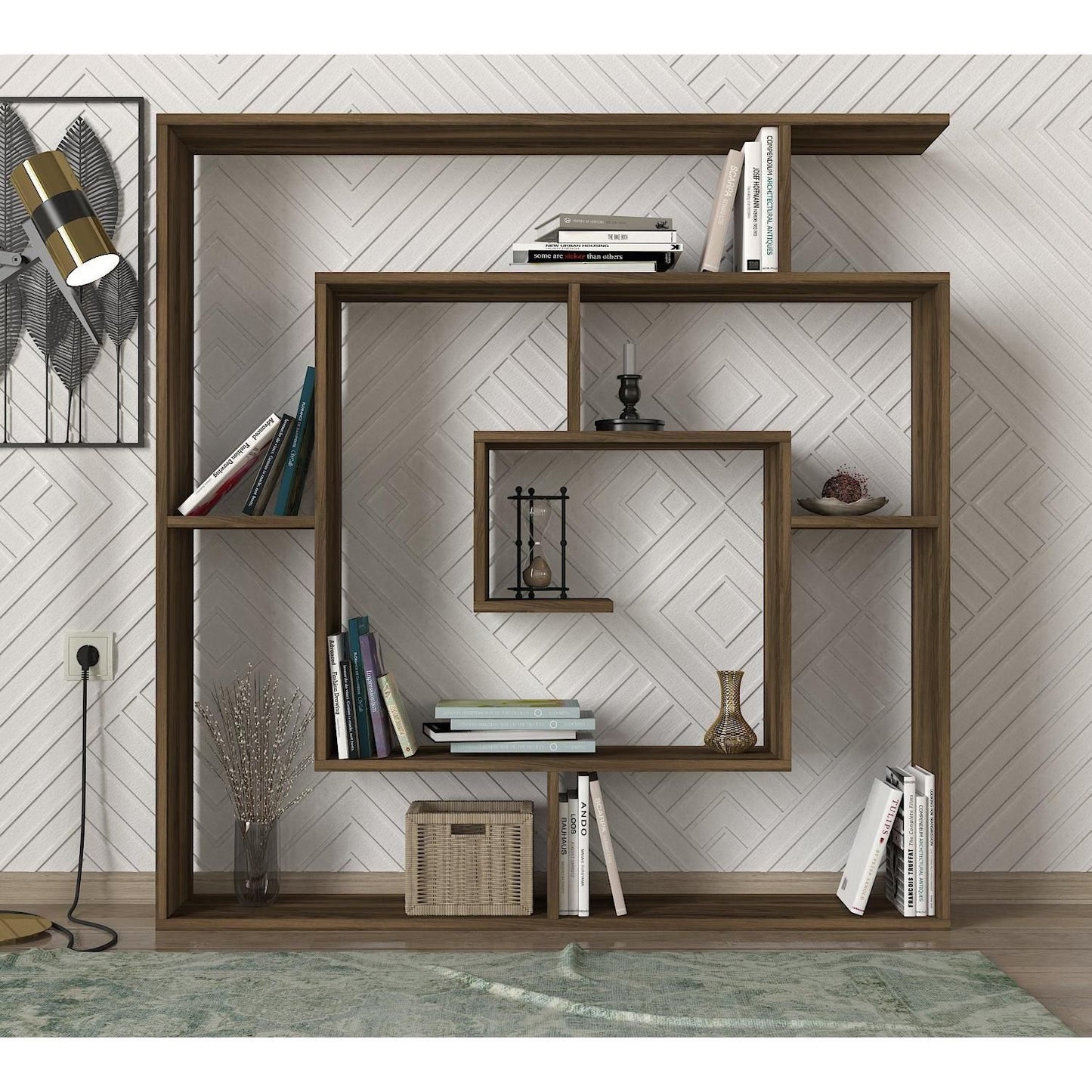 Βιβλιοθήκη ArteLibre Ithaki Σκούρο Καφέ 125x22x130cm - Hippiehome.gr