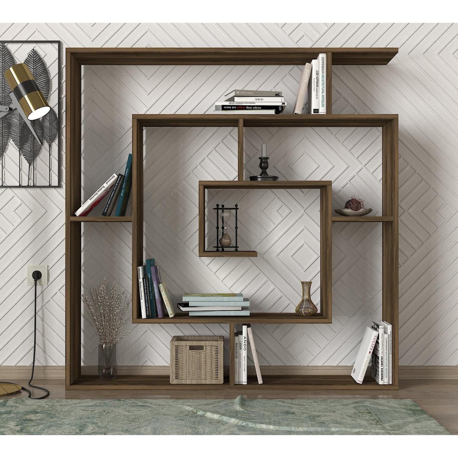 Βιβλιοθήκη ArteLibre Ithaki Σκούρο Καφέ 125x22x130cm - Hippiehome.gr