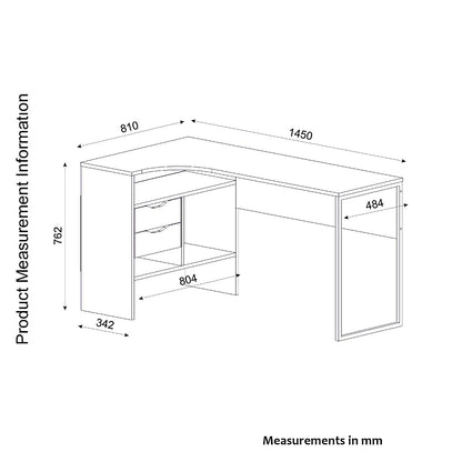 Γραφείο ArteLibre LOLA Φυσικό/Μαύρο 145x81x76cm - Hippiehome.gr