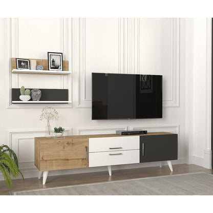 Σύνθετο ArteLibre OREGON Sapphire/Ανθρακί/Μπεζ Μοριοσανίδα 160x32x45cm - Hippiehome.gr