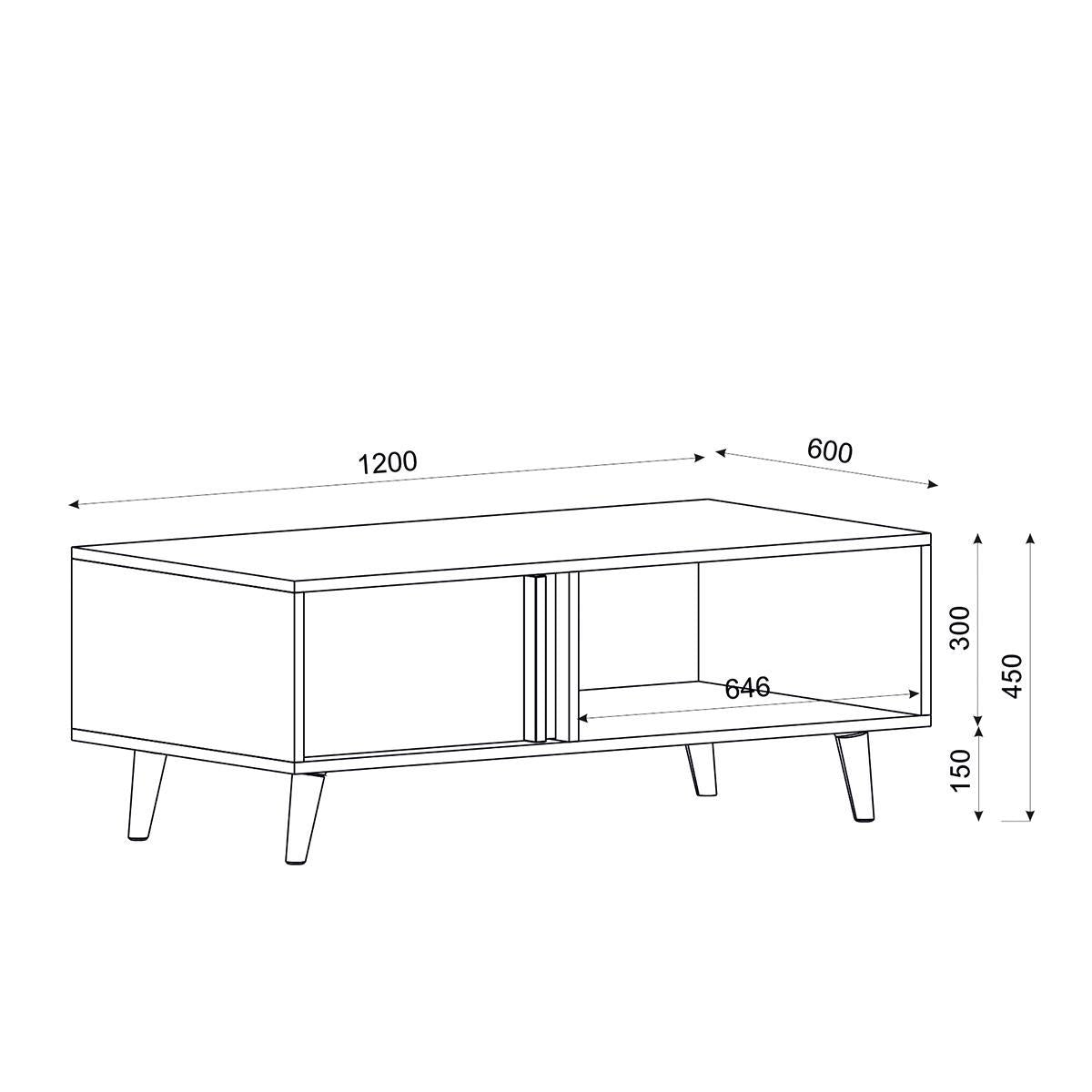 Τραπεζάκι Σαλονιού ArteLibre ANDROS Φυσικό/Ανθρακί Μοριοσανίδα/Μελαμίνη 120x60x45cm - Hippiehome.gr