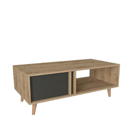 Τραπεζάκι Σαλονιού ArteLibre ANDROS Φυσικό/Ανθρακί Μοριοσανίδα/Μελαμίνη 120x60x45cm - Hippiehome.gr