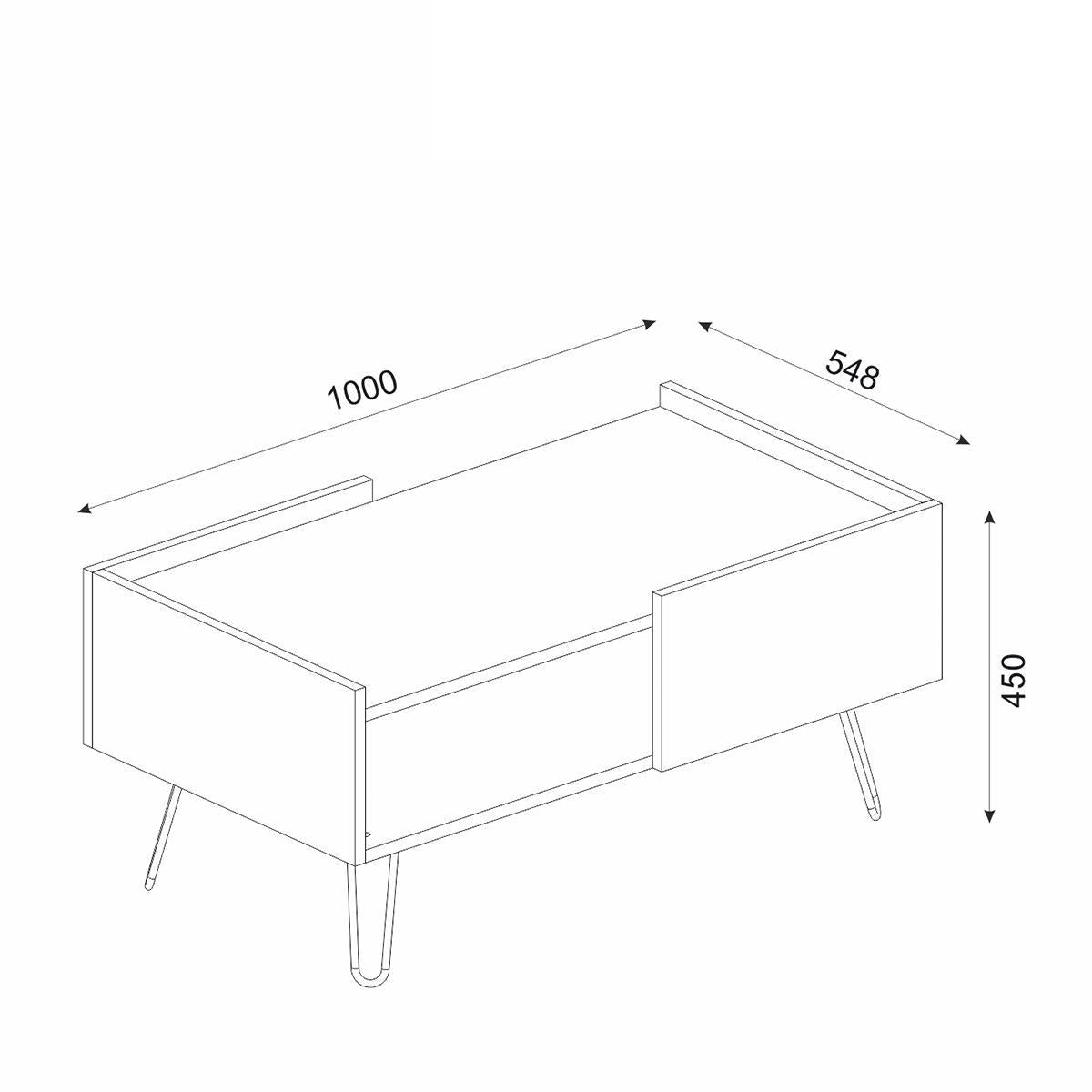 Τραπεζάκι Σαλονιού ArteLibre SERIFOS Φυσικό/Μαύρο Μοριοσανίδα/Μελαμίνη 100x55x45cm - Hippiehome.gr