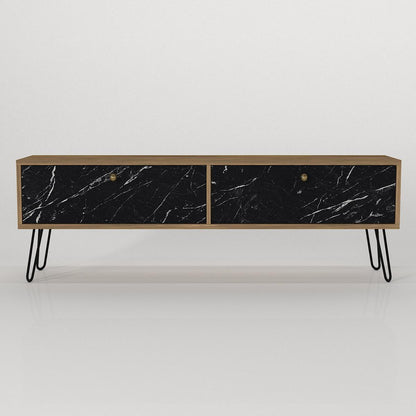 Έπιπλο Τηλεόρασης ArteLibre DRIMA Φυσικό/Μαύρο Μοριοσανίδα/Μελαμίνη 160x30x45cm - Hippiehome.gr