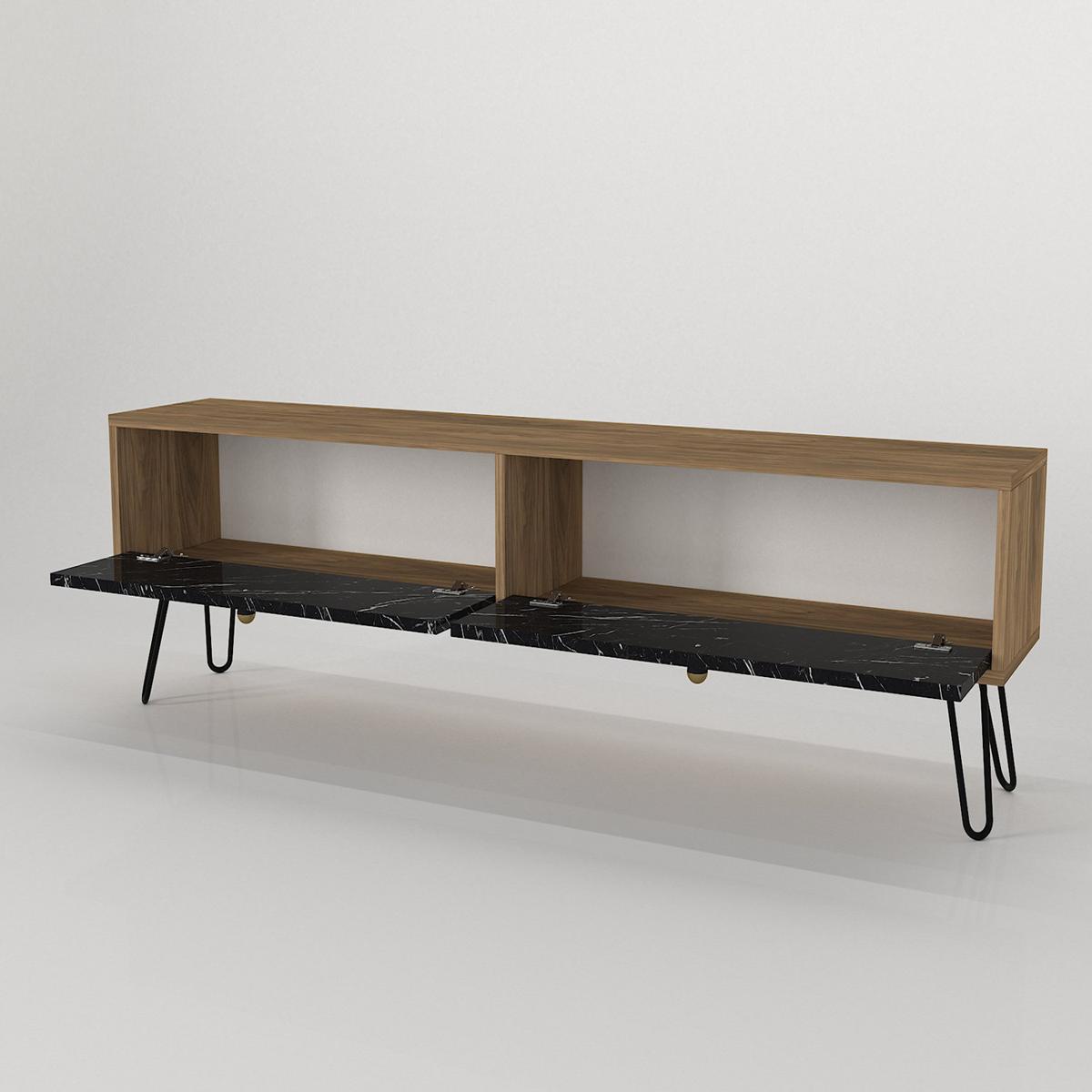 Έπιπλο Τηλεόρασης ArteLibre DRIMA Φυσικό/Μαύρο Μοριοσανίδα/Μελαμίνη 160x30x45cm - Hippiehome.gr