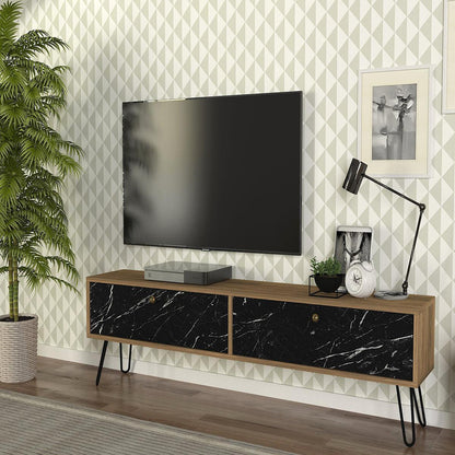 Έπιπλο Τηλεόρασης ArteLibre DRIMA Φυσικό/Μαύρο Μοριοσανίδα/Μελαμίνη 160x30x45cm - Hippiehome.gr