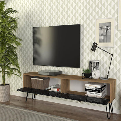 Έπιπλο Τηλεόρασης ArteLibre DRIMA Φυσικό/Μαύρο Μοριοσανίδα/Μελαμίνη 160x30x45cm - Hippiehome.gr