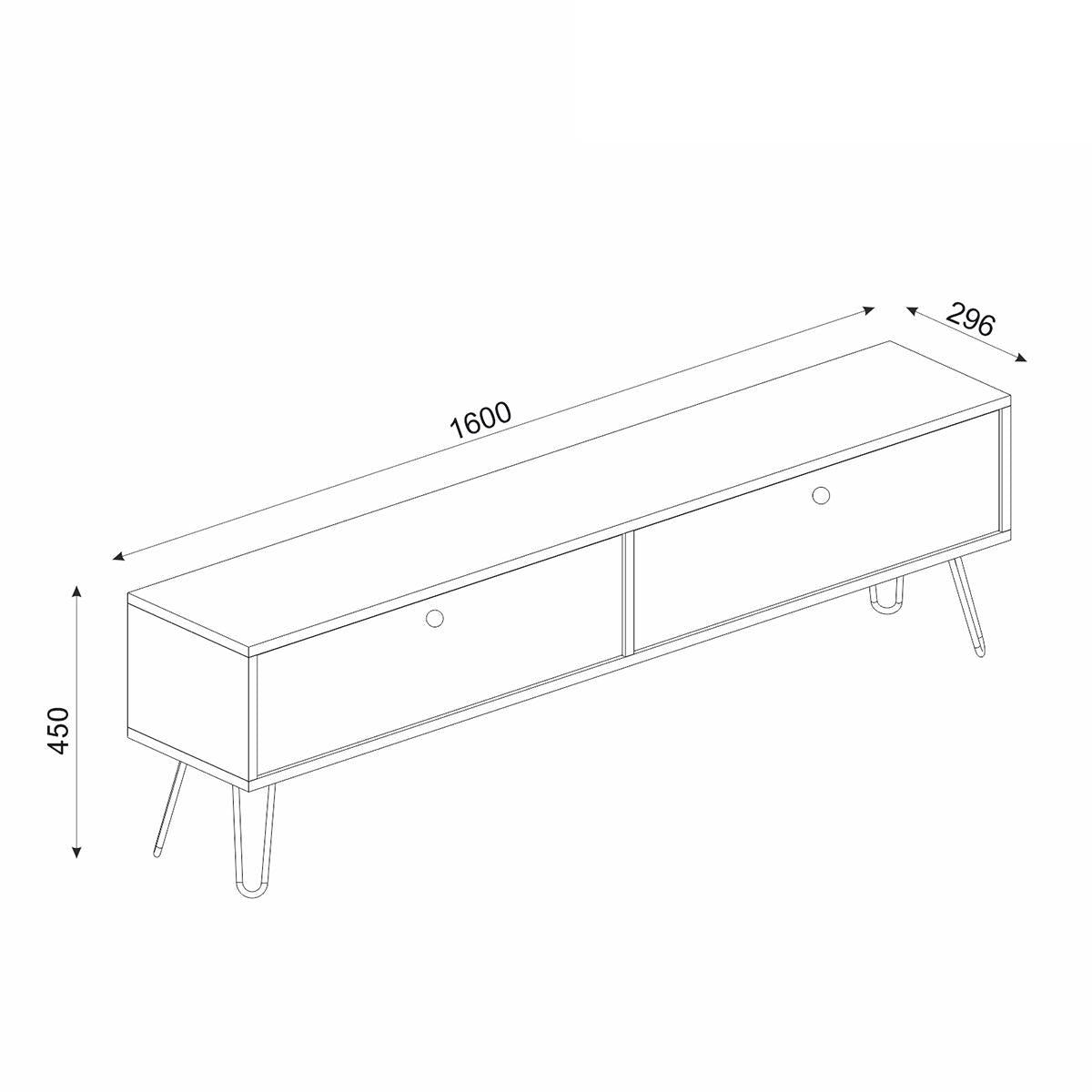 Έπιπλο Τηλεόρασης ArteLibre DRIMA Φυσικό/Μαύρο Μοριοσανίδα/Μελαμίνη 160x30x45cm - Hippiehome.gr