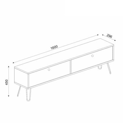 Έπιπλο Τηλεόρασης ArteLibre DRIMA Φυσικό/Μαύρο Μοριοσανίδα/Μελαμίνη 160x30x45cm - Hippiehome.gr