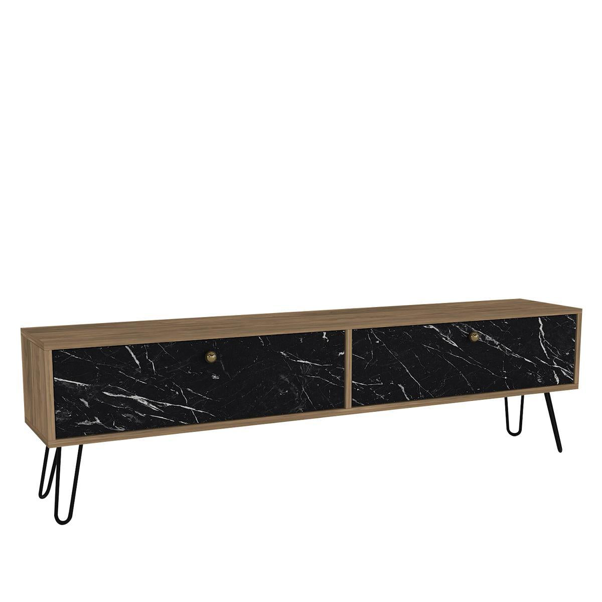 Έπιπλο Τηλεόρασης ArteLibre DRIMA Φυσικό/Μαύρο Μοριοσανίδα/Μελαμίνη 160x30x45cm - Hippiehome.gr