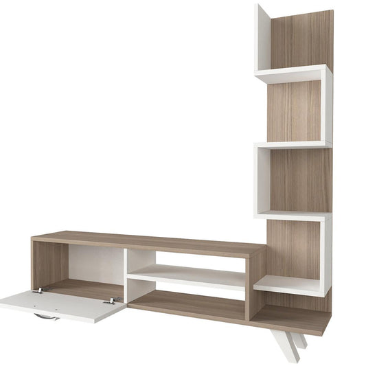 Σύνθετο Τηλεόρασης ArteLibre KEROS Λευκό/Cordoba Μοριοσανίδα/Μελαμίνη 150x30x132cm - Hippiehome.gr