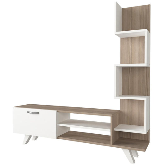Σύνθετο Τηλεόρασης ArteLibre KEROS Λευκό/Cordoba Μοριοσανίδα/Μελαμίνη 150x30x132cm - Hippiehome.gr