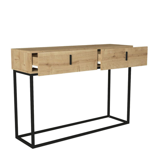 Κονσόλα ArteLibre MYKONOS Φυσικό/Μαύρο Μοριοσανίδα/Μελαμίνη/Μέταλλο 120x37x84cm - Hippiehome.gr