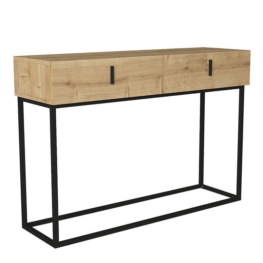 Κονσόλα ArteLibre MYKONOS Φυσικό/Μαύρο Μοριοσανίδα/Μελαμίνη/Μέταλλο 120x37x84cm - Hippiehome.gr