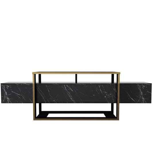 Έπιπλο Τηλεόρασης ArteLibre LEVITHA Μαύρο Μοριοσανίδα/Μελαμίνη 160x50x46cm - Hippiehome.gr